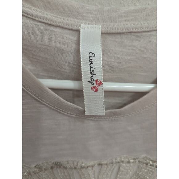 Gorgeous multimedia skull embroidered cream babydoll  tshirt by Eunishop size S - Picture 2 of 7